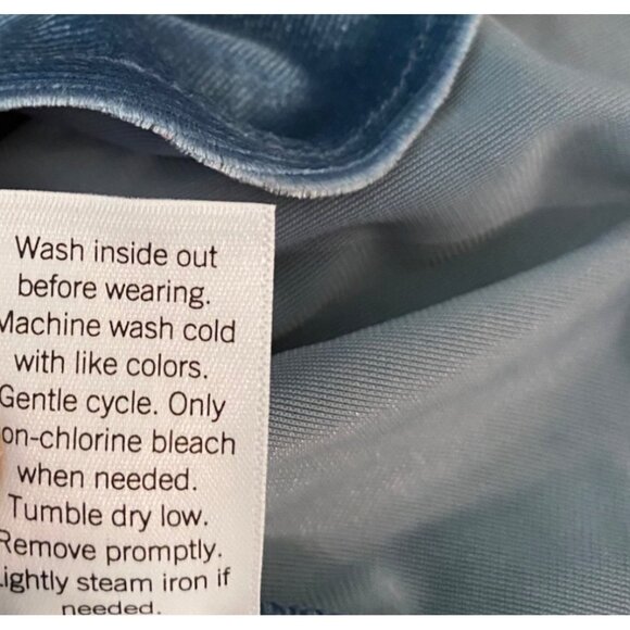 Lauren Conrad Blue Velour Long Sleeve Smocked Dress Medium - Picture 7 of 12